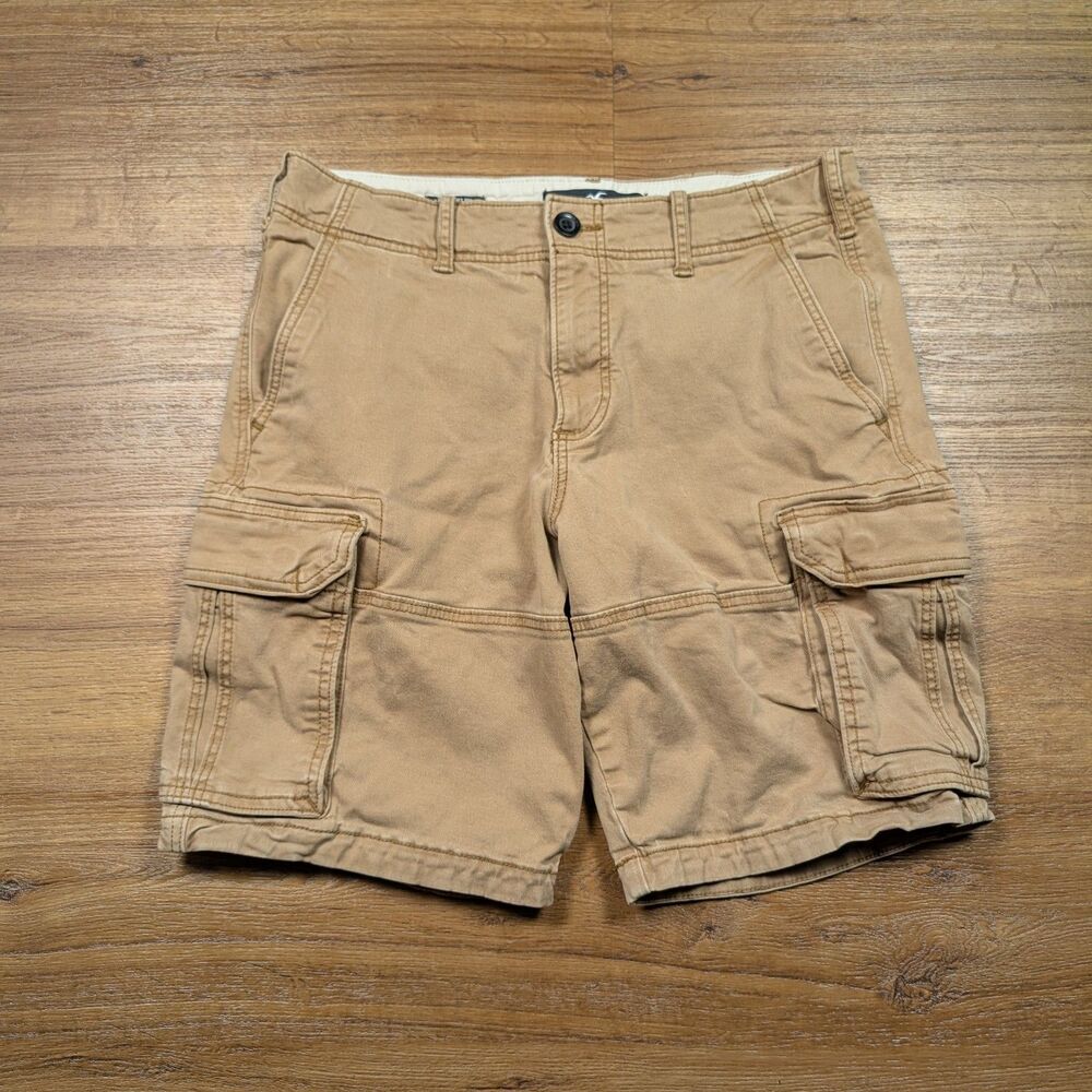 Hollister Cargo Shorts Mens 31 Beige Khaki Epic Flex Y2K 90's 10" Inseam Casual